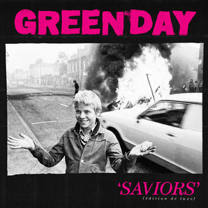 Green Day - Saviors (édition de luxe) LP (Clear with Hot Pink Splatter Vinyl)