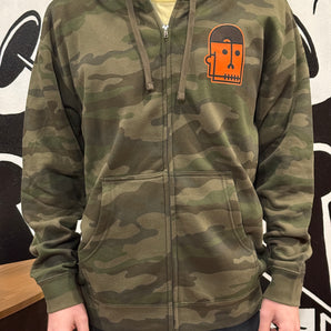 Camo/Blaze Orange "Electric Eye" Zip-up sweatshirt